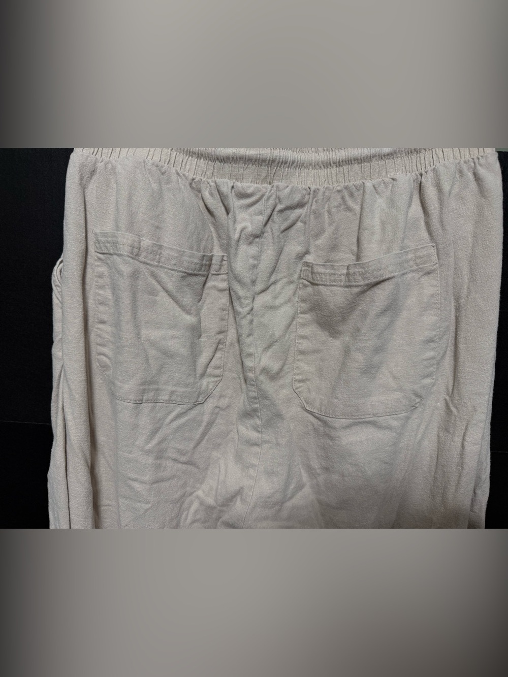🪁Torrid Beige Pull-On Wide Leg Stretch Linen High-Rise Pants - Picture 8 of 12